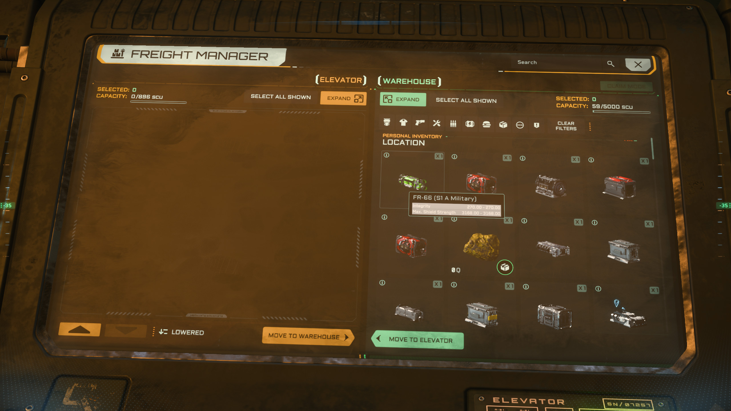 Item tooltip with size